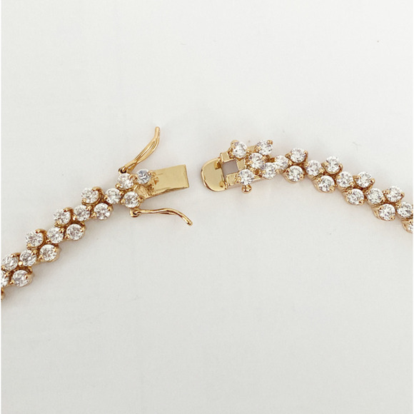 17" Gold Cubic Zirconia Braid Necklace - Picture 3 of 3